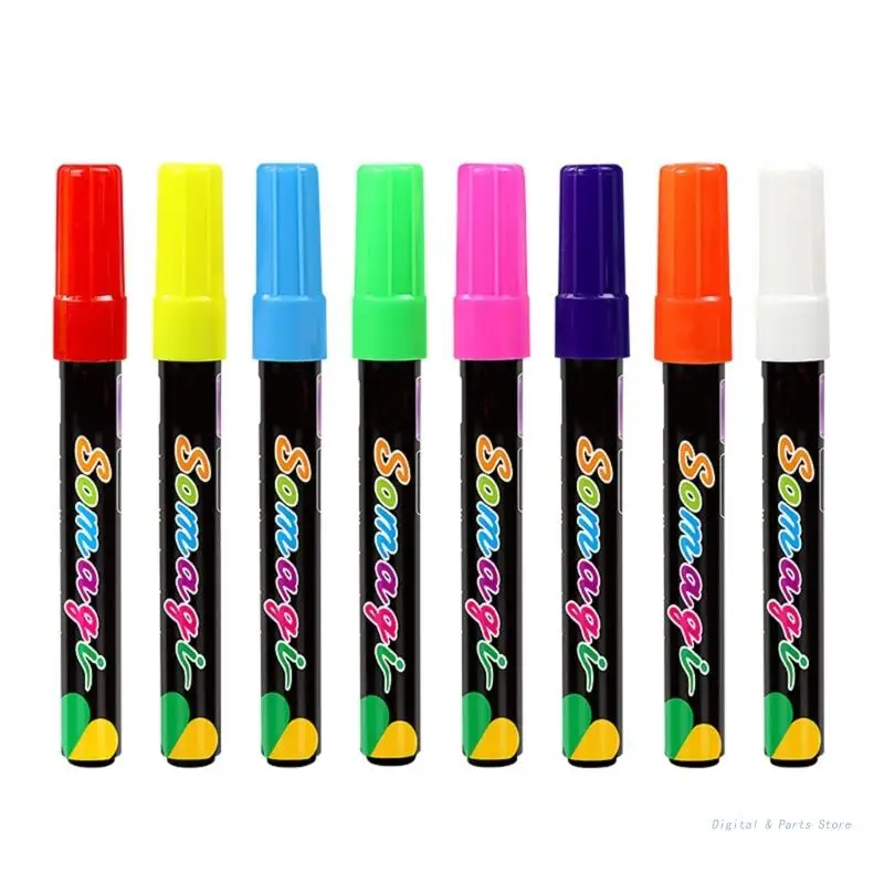 M17F 8Pcs Liquid Chalk Marker Pen, 8 Color Washable & Wet Er