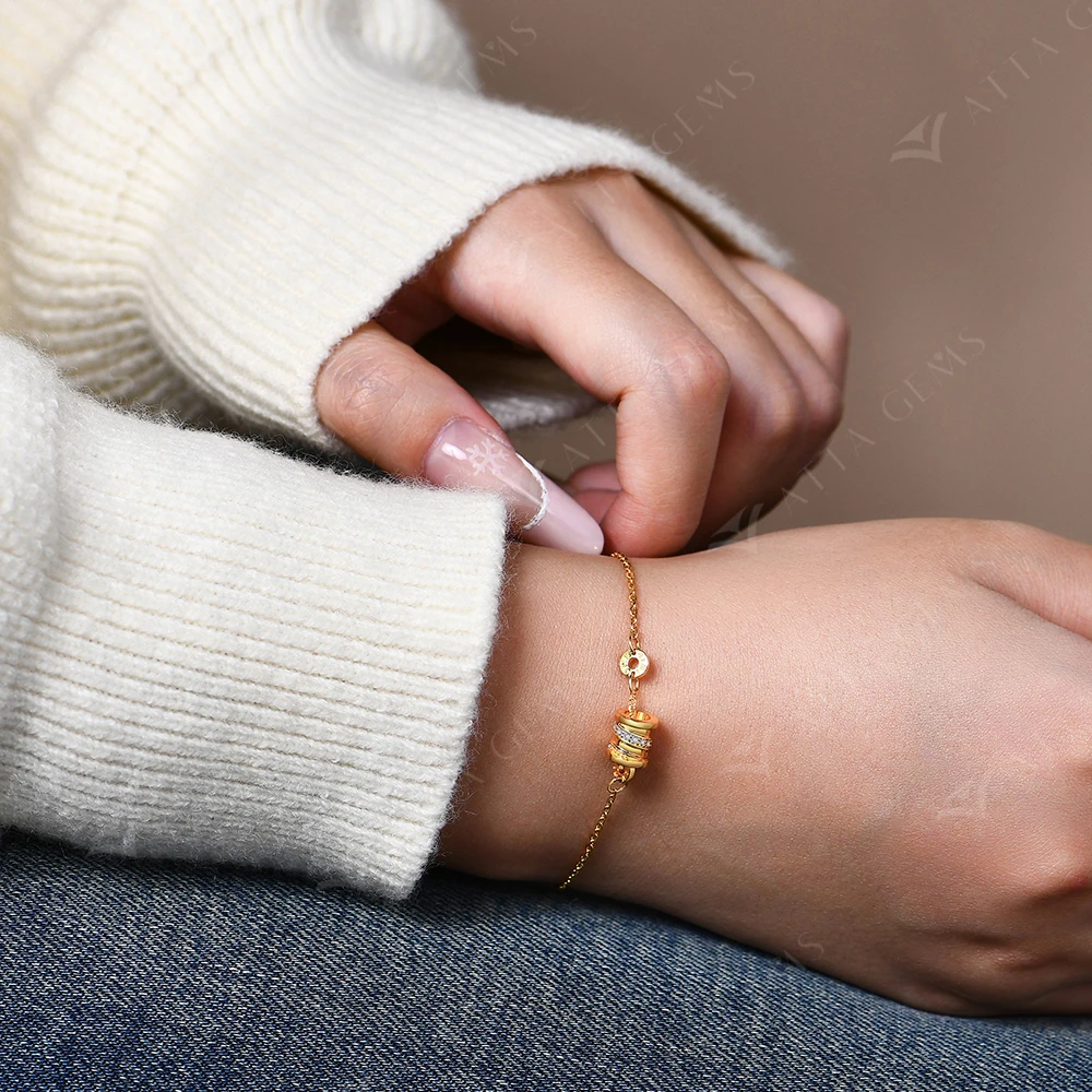 ATTAGEMS Браслет из серебра с муассанитом