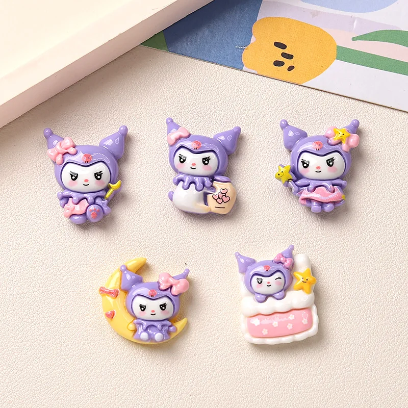 

10 шт., новый мини-кавайный мультяшный фиолетовый, серия «Хорошая ночь животных», альбом с плоским дном, сделай сам, изготовление ювелирных изделий, аксессуары для волос A32