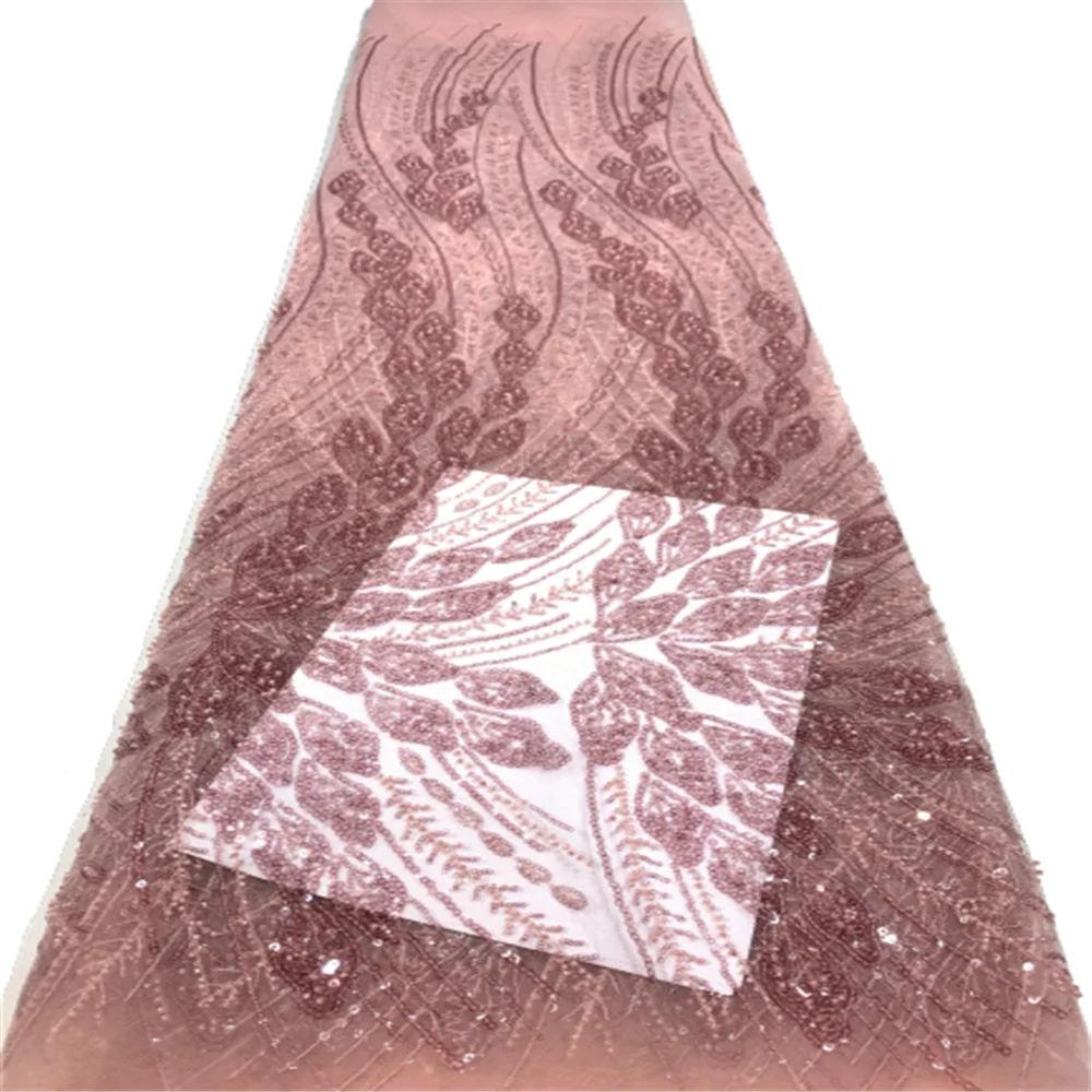 

African Net Lace Fabric pink Sequins 2023 High Quality Lace French Tulle Lace Fabric Nigerian Lace Fabrics For Wedding Party