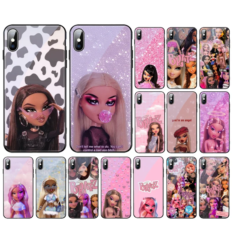

Lovely Doll Bratz Glass Funda Cell phone case For iphone 13 Pro Max 12 11 Pro Max XS XR X 8 7 Plus SE2 Mobile Phones Case