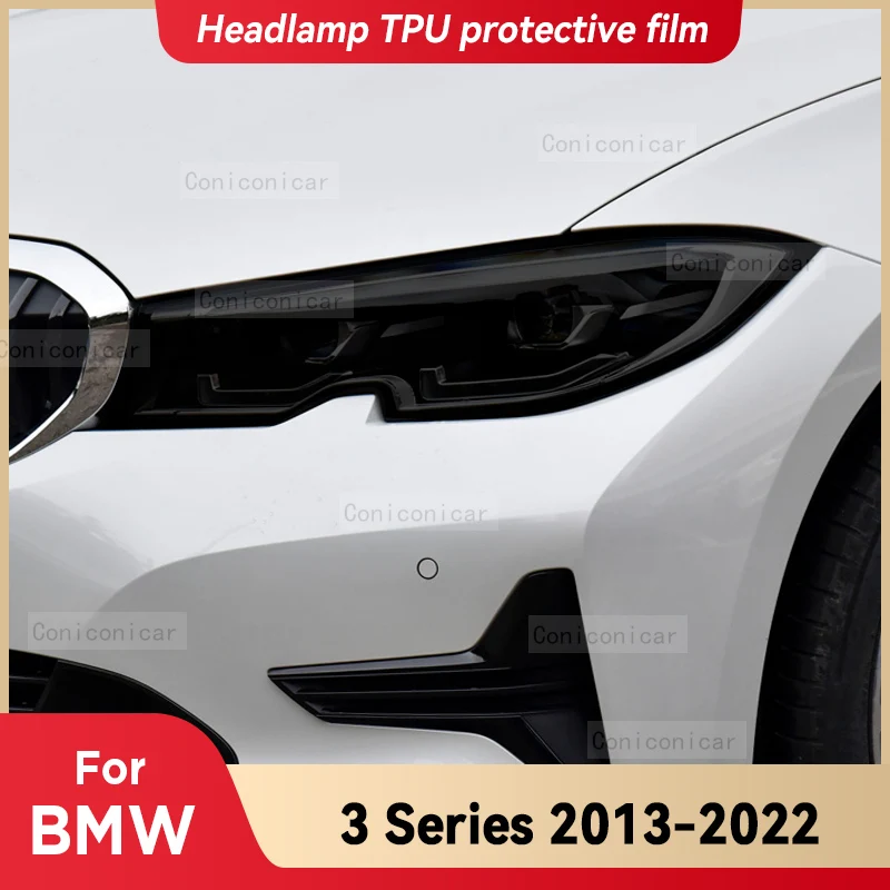 

Car Headlights Protective Film Front Headlamp Cover Smoked Black TPU Film Sticker For BMW 3 Series F30 F31 G20 G21 2013-2022