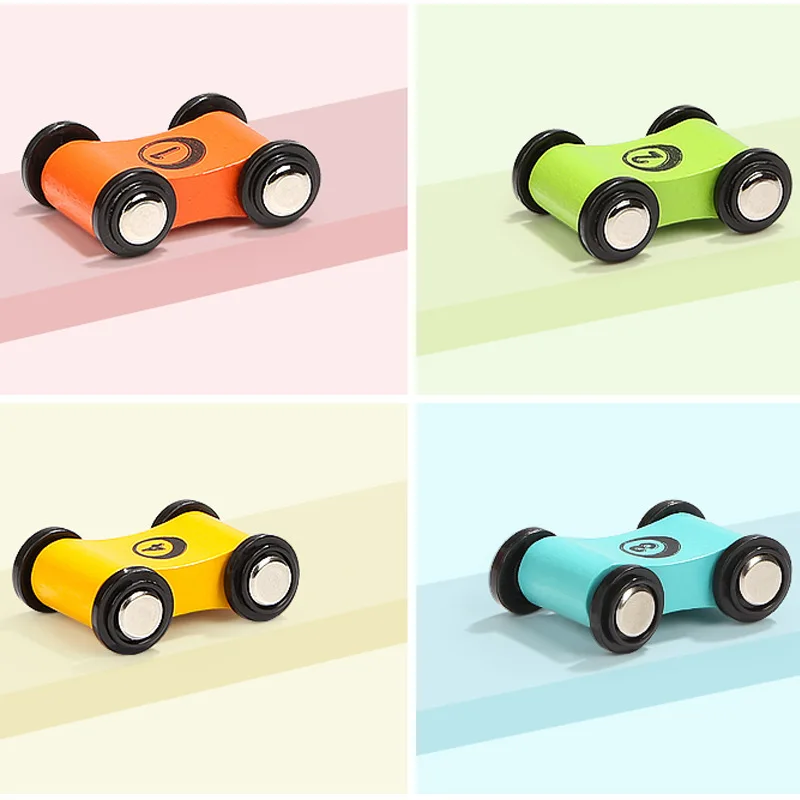 

Baby Wooden Slide Car Model Toys Trolley Track Slide Cars Games Inertia Pull Back Glider Early Education Toys for Boy Mini Racer