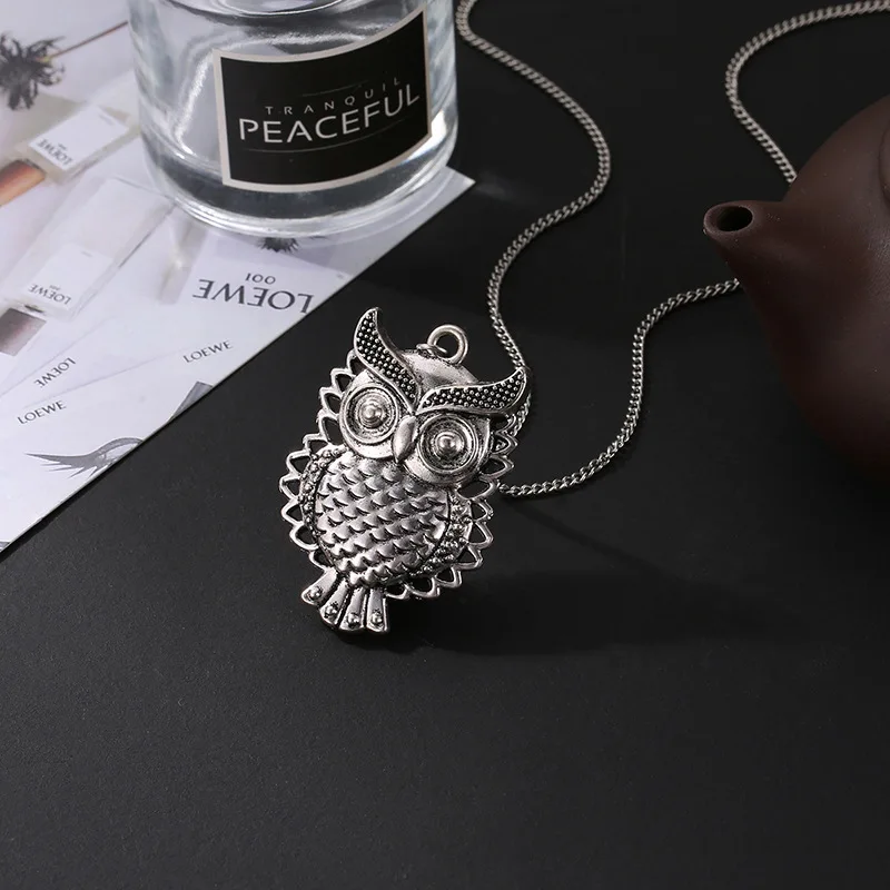 

Fashion Long Cutout Necklace Vintage Owl Pendant Gift Jewelry Wholesale