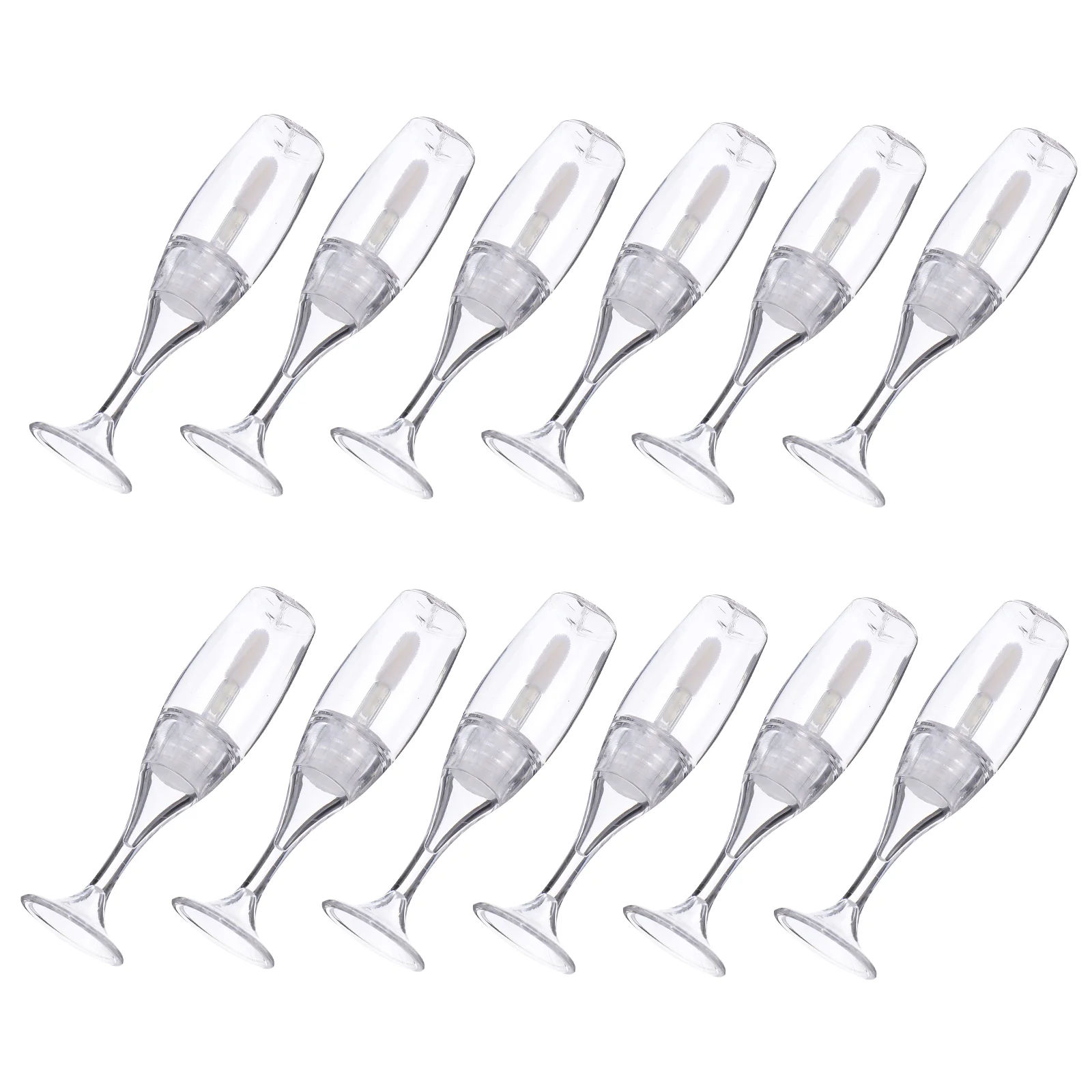 

12 Pcs Glass Vials Empty Lip Gloss Tube Plastic Bottles Makeup Travel Containers Balm Color Glazes