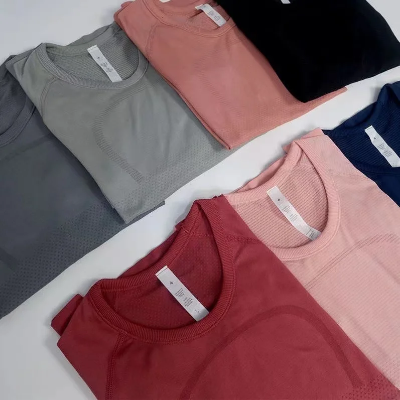 Lulu Women 2.0 Sports Long Sleeve T-Shirt Yoga Wear Swiftly Women Breathe Shirts Quick-drying Long Sleeve High Elastic Fabric