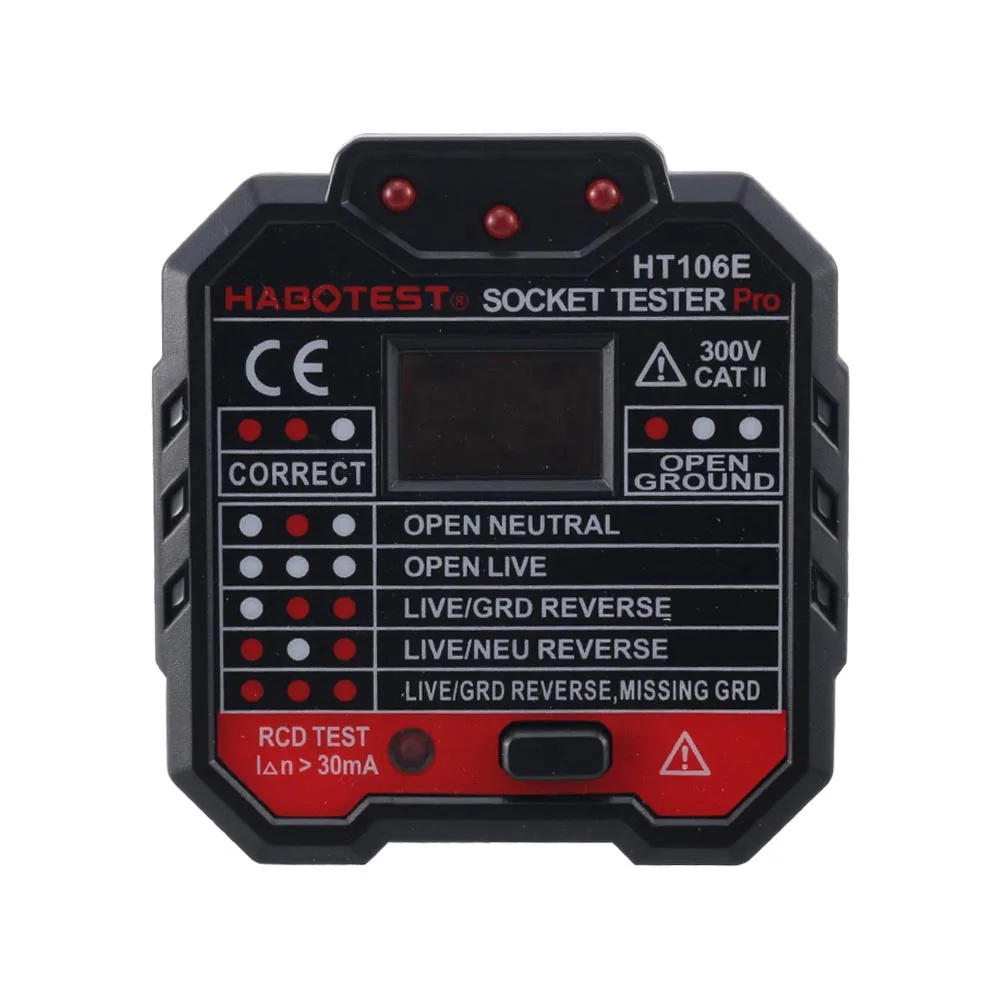 1 шт. Habotest HT106B D E тестер розеток цифровой дисплей детектор напряжения США ЕС