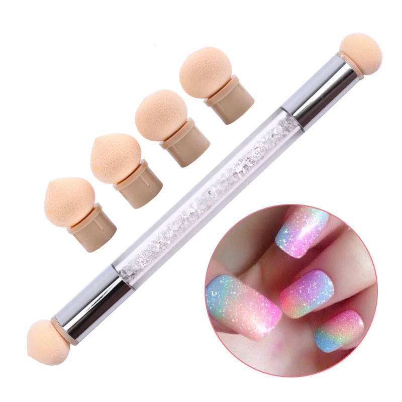 

1 Set Nail Art Pen Gradient Double Ended Soft Sponge Pen Set Pink Smudge Painting Drawing Nail Brush Tool