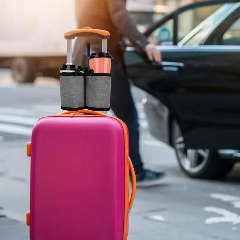 

The Cup Holder For Roll Suitcase Handles Free Your Hand Essential Flight Attendant Luggage Cup Holder Cup Holder With Hands-free