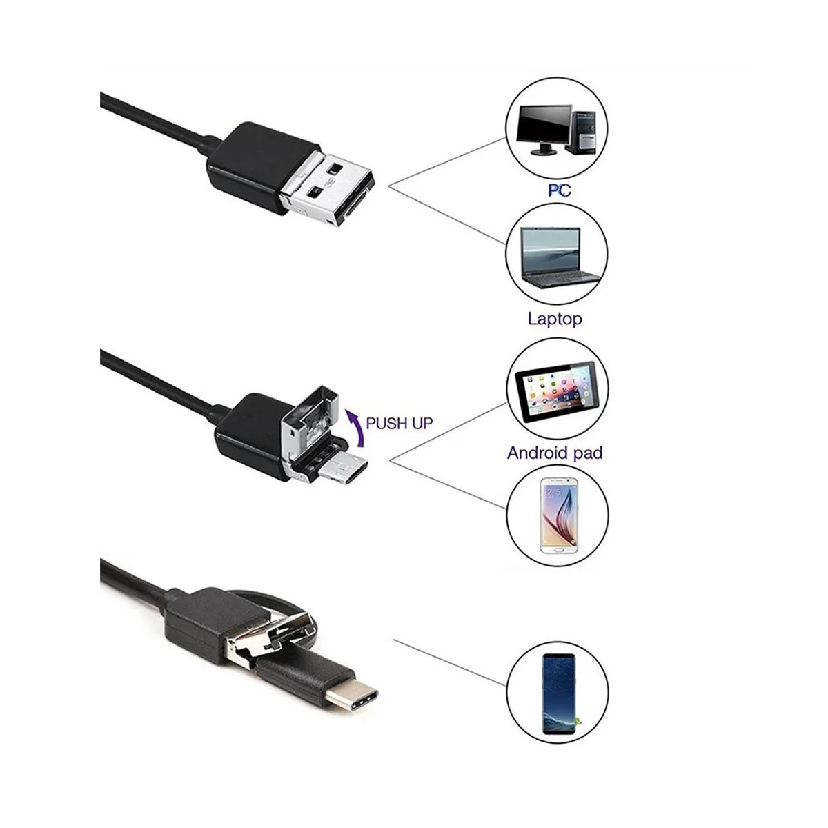 USB-эндоскоп с кабелем 3 5 м и гибким 7 мм
