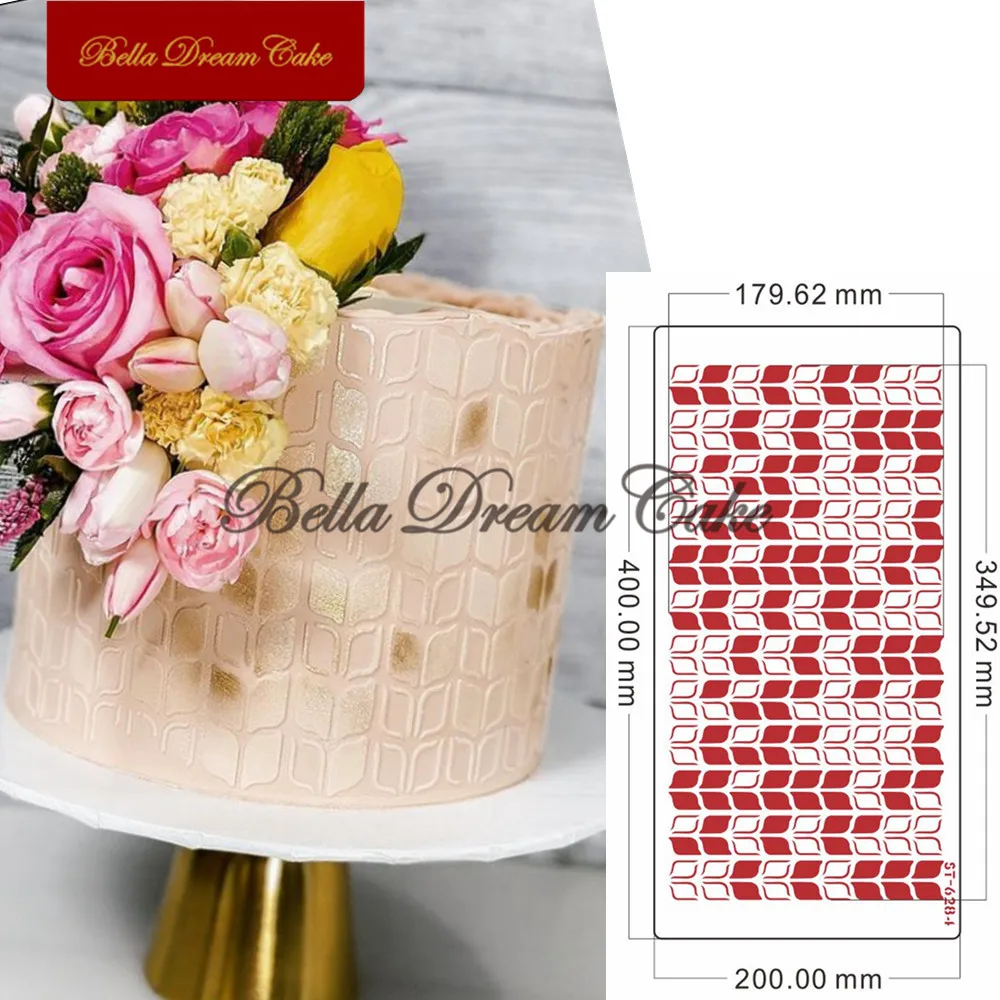 

Leaf Design Cake Stencil PET Chocolate Cake Border Template Royal Cream Mould Fondant Cake Decorating Tools Baking Accessories
