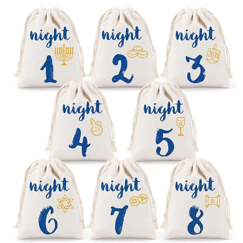 Подарочные пакеты 12 ночей ханукки календарь с обратным отсчетом счастливая