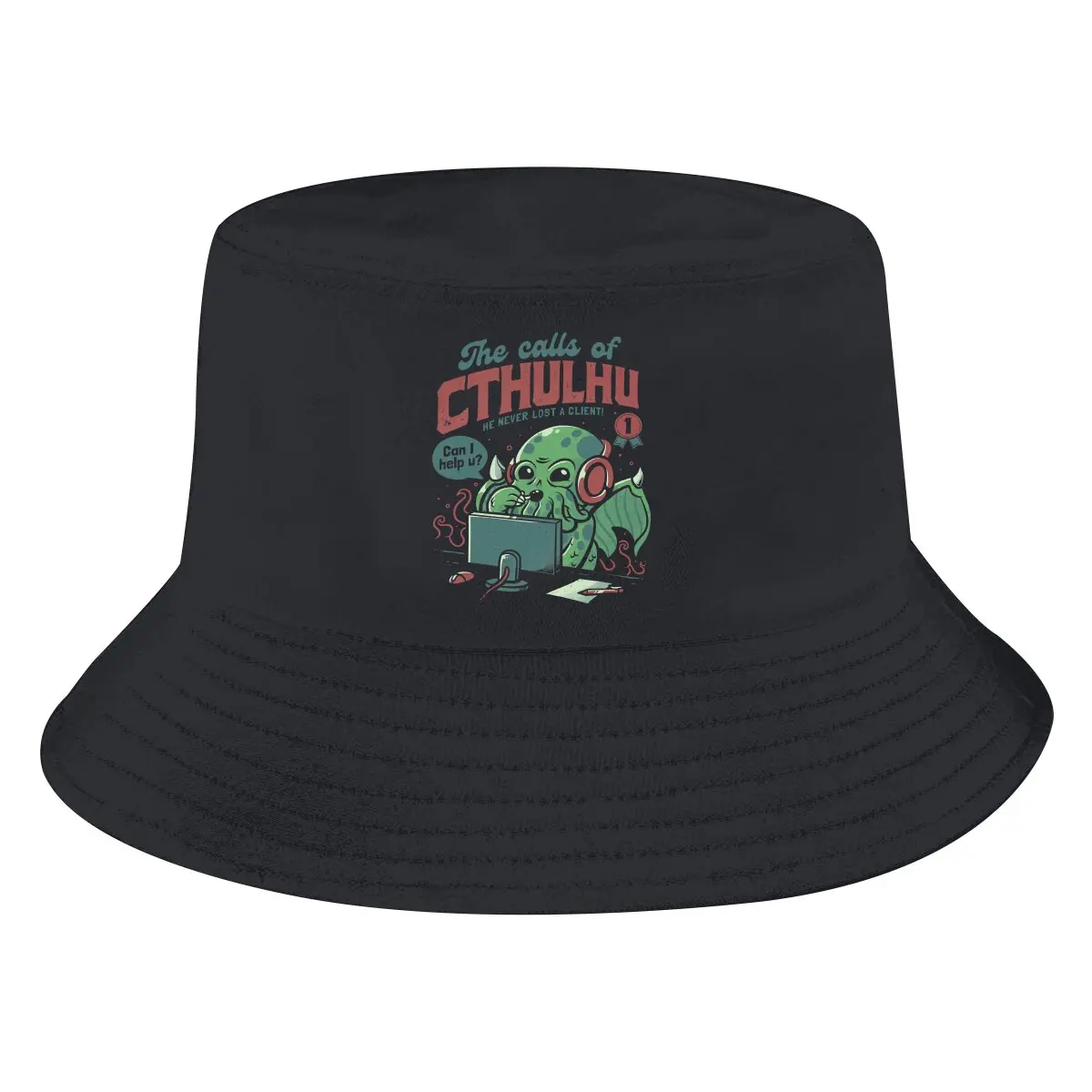 

The Calls Of Cthulhu Horror Monster Unisex Bucket Hats Baphomet Satan Lucifer Hip Hop Fishing Sun Cap Fashion Style Designed