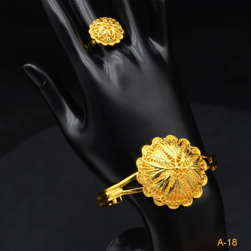 Новый позолоченный набор украшений ANIID в форме эфиопского цветка из 6 предметов