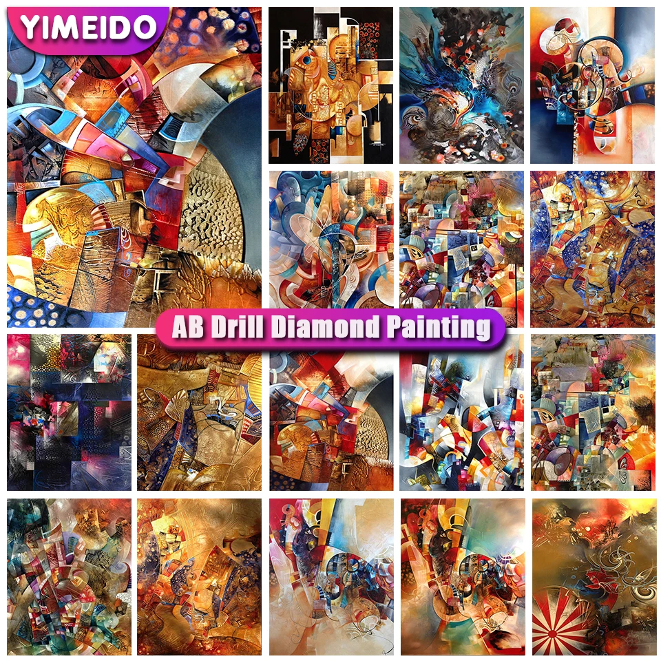 

YIMEID 5d AB Diamond Painting Abstract Landscape Full Drill Mosaic Square Round Diamond Embroidery Cross Stitch Needlework Kit