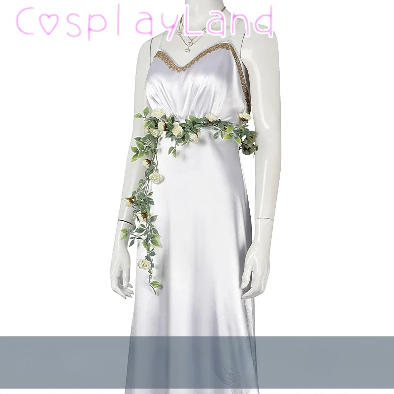 Костюм Алисы для косплея игры FF 7 белое длинное платье аксессуары наряд