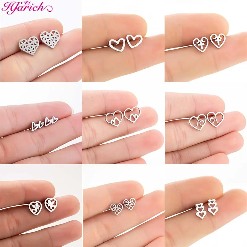 

Love Heart Earrings for Women Jewelry Stainless Steel Earings Fashion Jewelry 2022 Trendy Part Gifts Wholesale