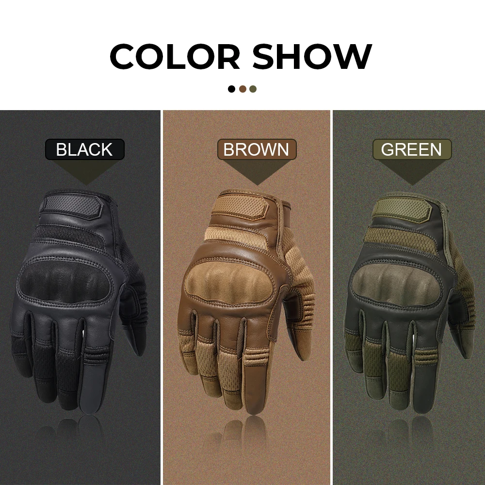 Touch Screen PU Leather Tactical Gloves Army Military Combat Airsoft Hiking Cycling Climbing Shooting Full Finger Mittens Men