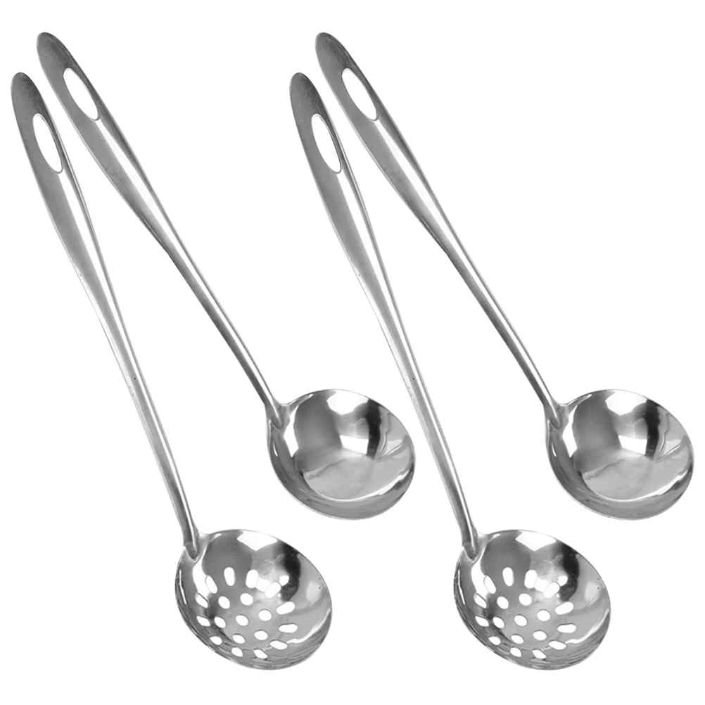 

Spoon Ladle Soup Hot Colander Pot Steel Slotted Stainless Long Handle Serving Strainer Skimmer Cooking Set Spoons Noodles Filter