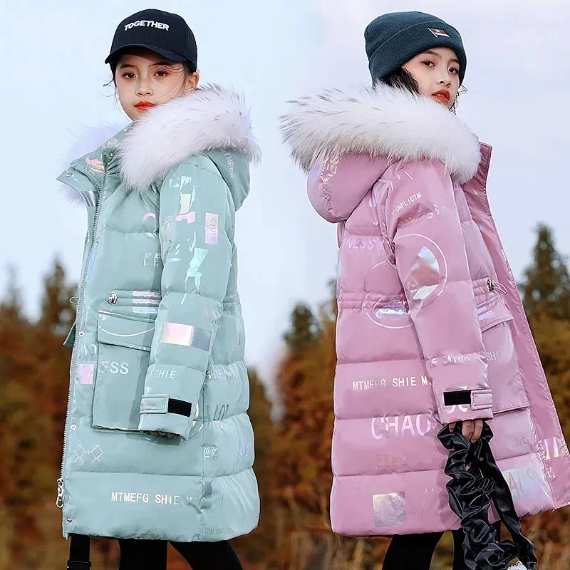 

-30℃ Kids Waterproof Children Cotton Clothes Clothing Jacket Teenage Parka Girls Coat Snowsuit Winter Hooded Outerwear