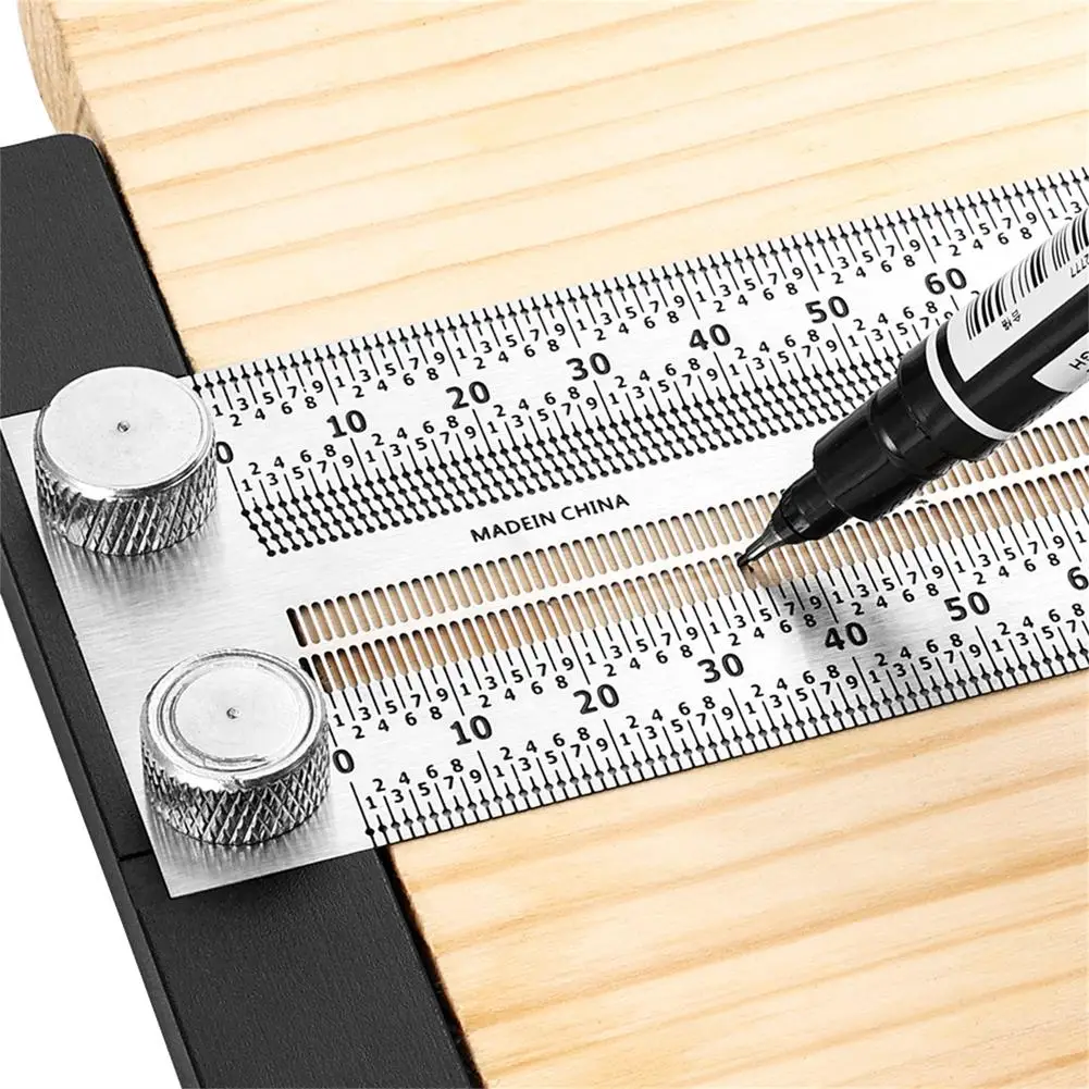 

High-precision T Type Square Ruler Woodworking Aluminum Alloy Scriber Measuring Carpentry Marking Gauge Carpenter Tools