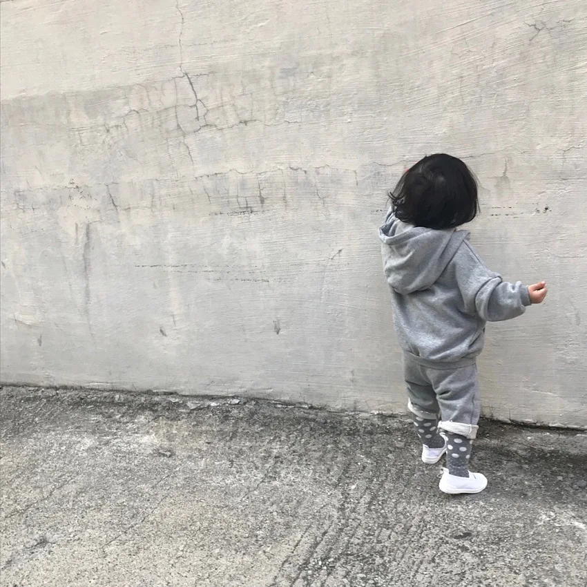 Baby Spring Suit Western Style Sweater Hooded Children's Suit Sports Knitting Loose Boys' And Girls' Suit