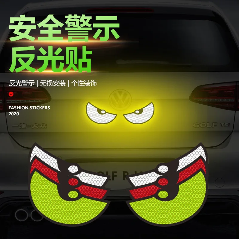 

reflective stickers, motorcycle stickers, car warning stickers, creative funny personality, car stickers, big eyes,