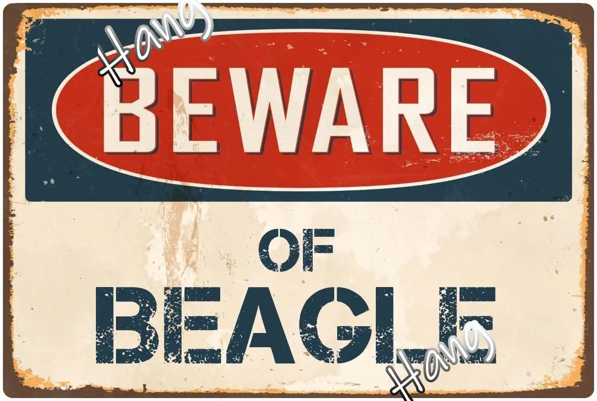 

StickerPirate Beware of Beagle 8” x 12” Vintage Aluminum Retro Metal Sign VS041