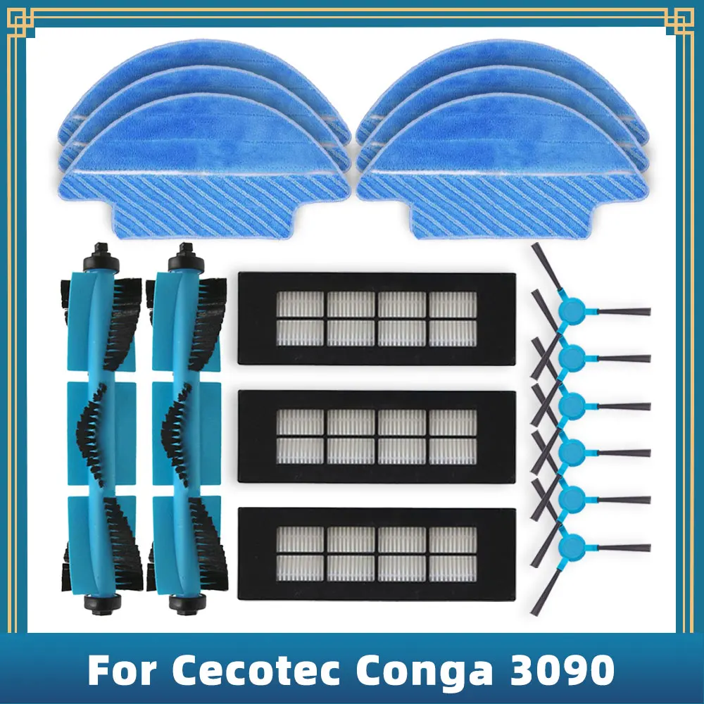 

Compatible For Cecotec Conga 3090 Replacement Spare Parts Accessories Main Side Brush Hepa Filter Mop Cloth Rag Wheel