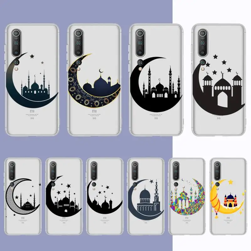 

Muslim mosque Moon Phone Case for Samsung A51 A52 A71 A12 for Redmi 7 9 9A for Huawei Honor8X 10i Clear Case