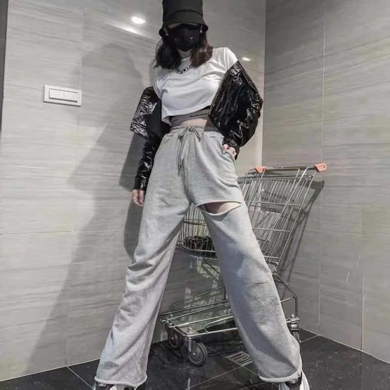 Женские Мешковатые широкие брюки Feiernan Джоггеры в стиле палаццо спортивные с