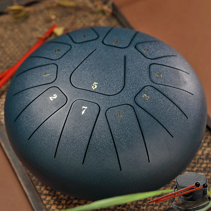 Hluru Glucophone Steel Tongue Drum 8 дюймов 11 Notes Key F Ethereal для начинающих Tone Percussion Tang