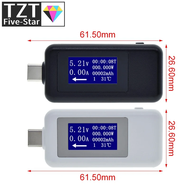 10 в 1 USB-тестер постоянного тока Type-C 4-30 измеритель напряжения таймер Амперметр