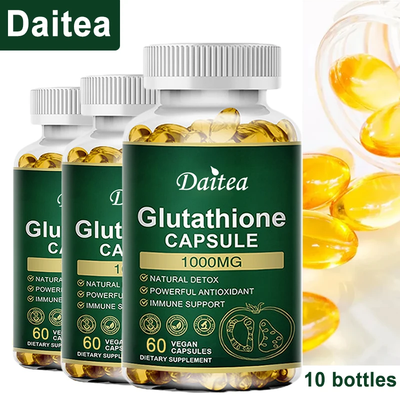 Daitea Glutathione Collagen Capsules, natural antioxidant, anti-aging, enhance immunity cell metabolism, whiten dull skin