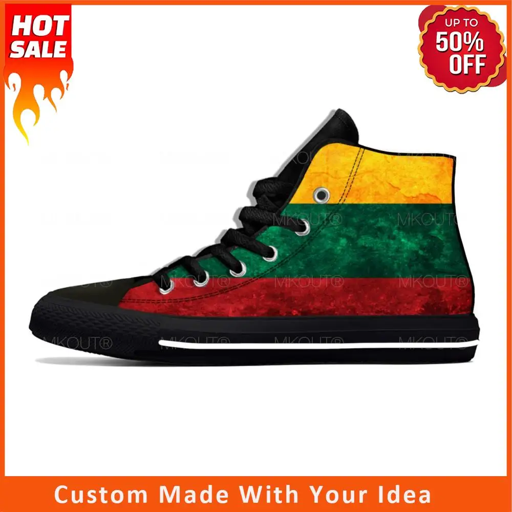 

Lithuania Lithuanian Flag Patriotic Pride Fashion Casual Cloth Shoes High Top Lightweight Breathable 3D Print Men Women Sneakers