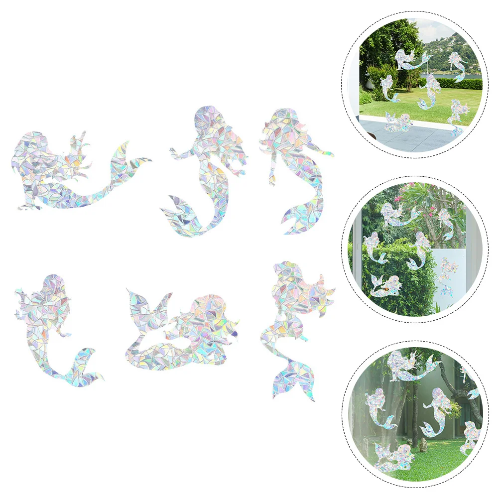 

Window Decals Clings Glass Alert Cling Stickers Sticker Static Sea Collision Ocean Decal Film Rainbow Door Wall Animal Mermaid