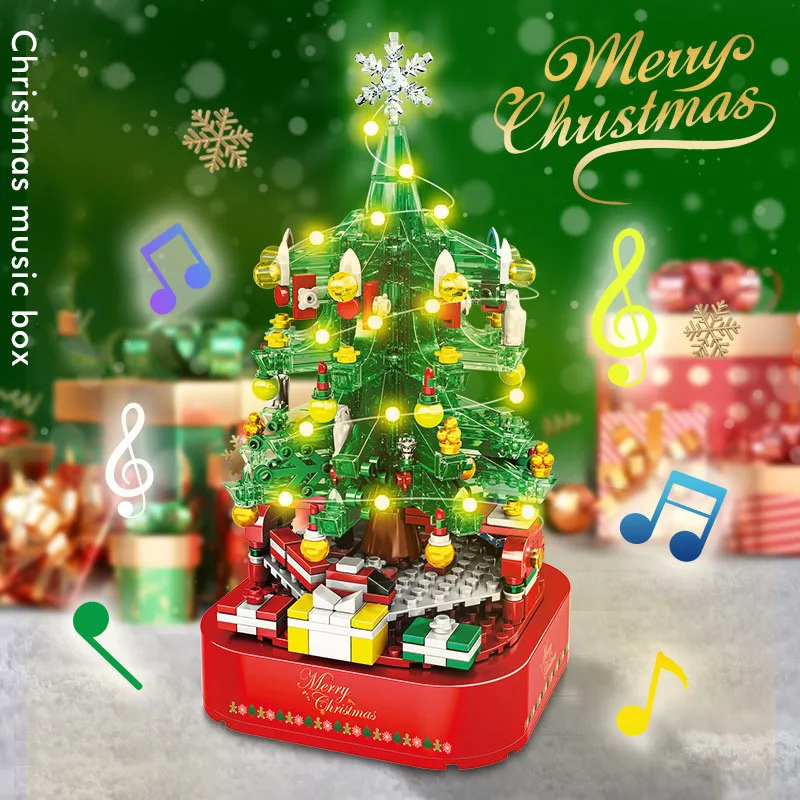

Детский конструктор «елка» с кристаллами и музыкальной шкатулкой