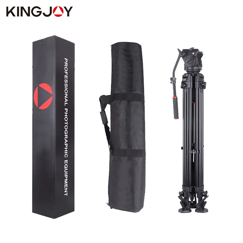 

KINGJOY VT-3500+VT-3530 Professional Video Camera Tripod Stand Holder Stable Fluid Damping Tripod Kit For Camcorder/DSLR Camera
