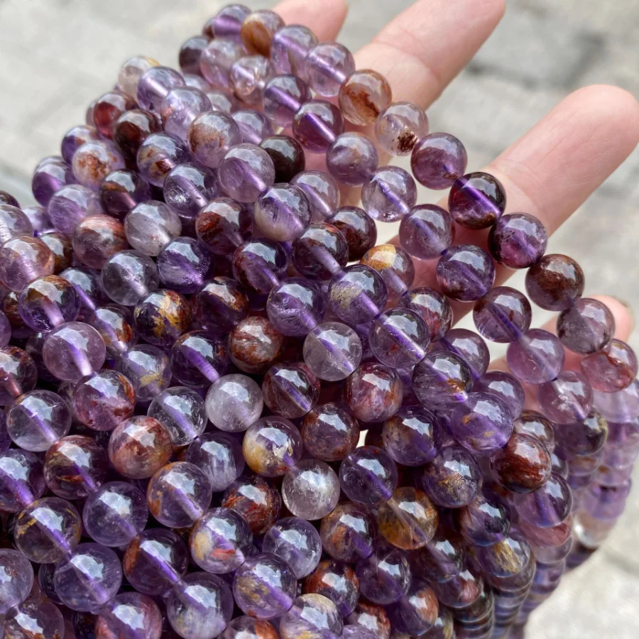 

Natural Stone Dream Lace Color Purple Amethysts Crystals Round Loose Beads 15" Strand 4 6 8 10 12MM for Jewelry Making Wholesale