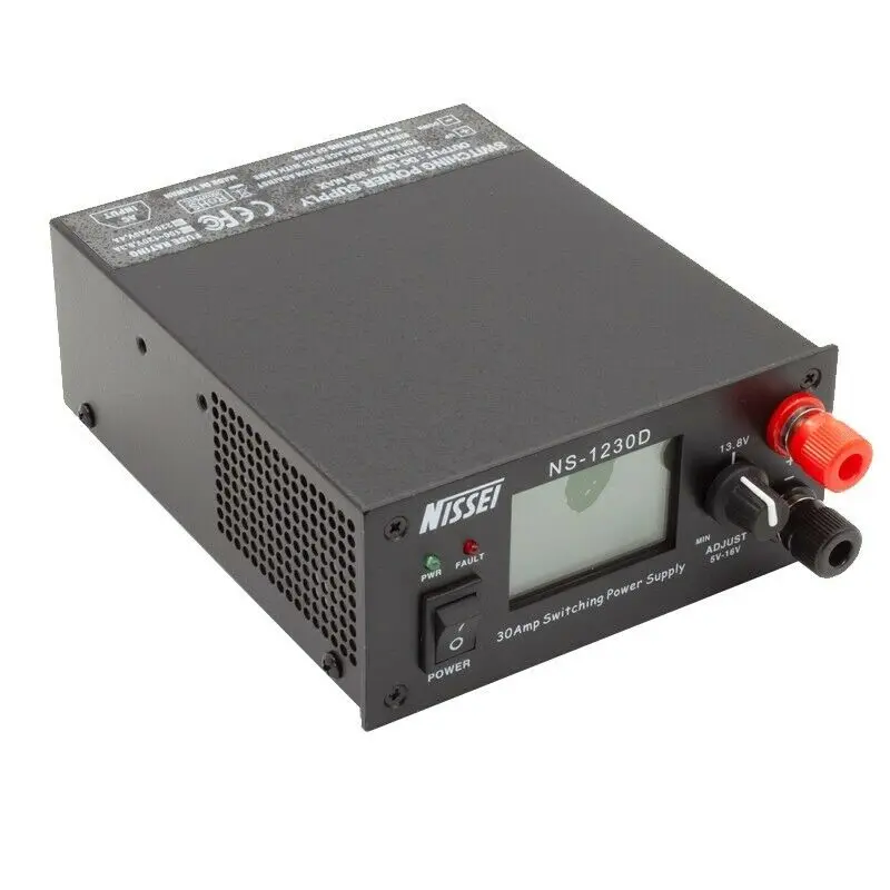 Original Nissei NS-1230D Radio Communication Switching Power Supply 13.8V 25A 5-16V Adjustable AC 110V/230V Power Meter NS1230D