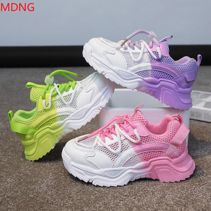 

Children's Sports Shoes New Summer Girls' Running Shoes Breathable Mesh Casual Shoes Kids Fashion Thick-soled Sneakers Boy Shoes