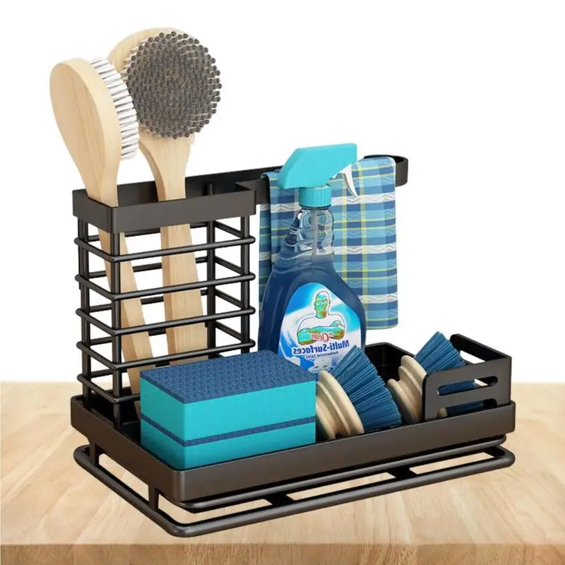 

Кухонная регулируемая стойка-органайзер для капельной губки, держатель для отделки, лоток для раковины с полотенцем из нержавеющей стали, кухонный Органайзер