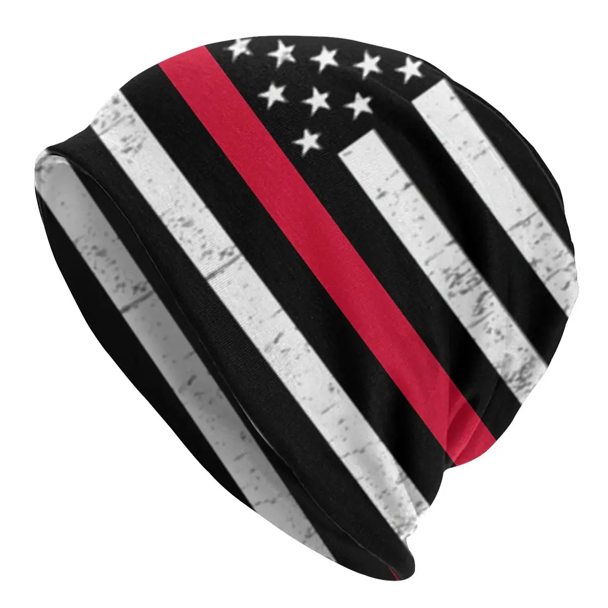 

Шляпа Зимняя теплая вязаная шапка Тонкая Красная шапка с флагом Пожарника крутые шапки s взрослые патриотические США шапки Лыжная шапка для...