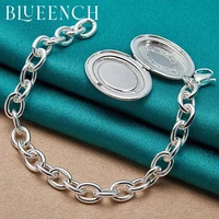 blueench 925 sterling silver photo box pendant bracelet womens party fashion jewelry