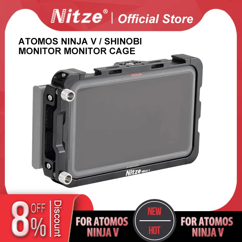 

NITZE 5 MONITOR CAGE FOR ATOMOS NINJA V / SHINOBI MONITOR WITH COMPATIBLE CABLE CLAMP TP NINJA V