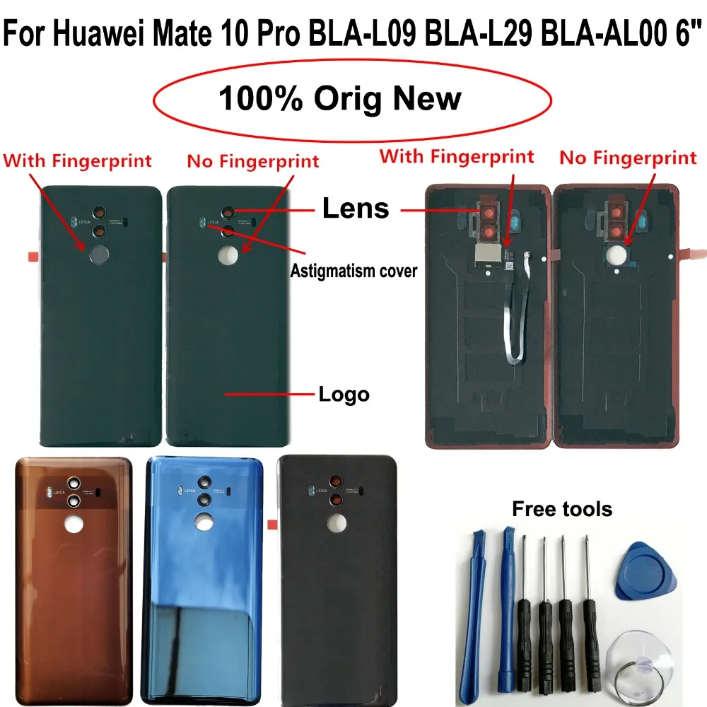 Новинка 100%, оригинальная задняя крышка батарейного отсека для Huawei Mate 10 Pro BLA-L09 BLA-L29 6