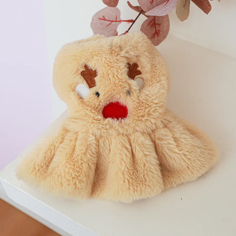 

Мультяшное платье с оленем, одежда для собак, котенок, плюшевая теплая одежда для маленьких собак, одежда для кошек, Рождественская вечеринк...