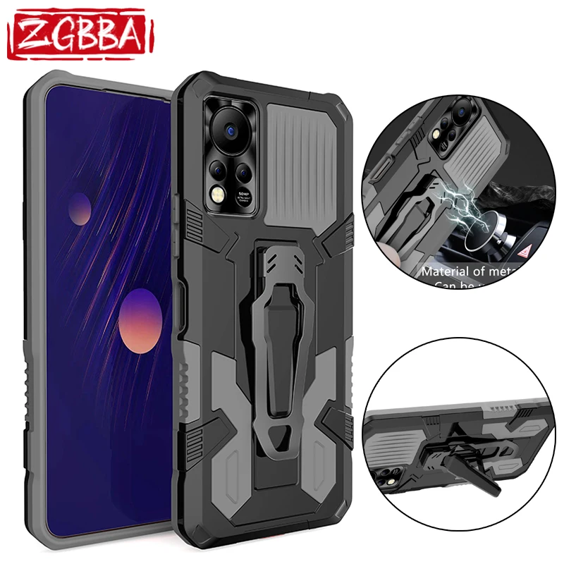 

Shockproof Phone Case For Infinix Hot 9 10 11 Play 10i 10S 11S NFC New Bracket Cover For Infinix Note 11 10Pro 7Lite Smart 6 5 4