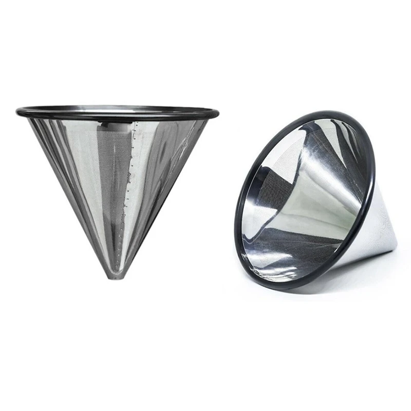 

Pour Over Filter,Coffee Filter,Stainless Steel Reusable Tea Coffee Dripper Coffee Mesh Strainer Slow Drip Coffee Filter