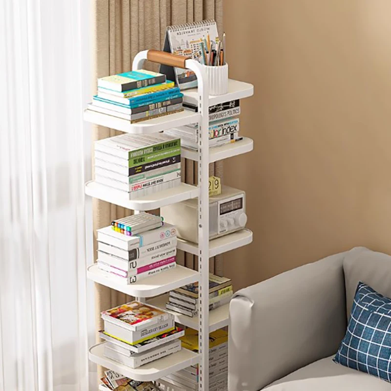 Элегантный скандинавский книжный шкаф на колесах вертикальный металлический